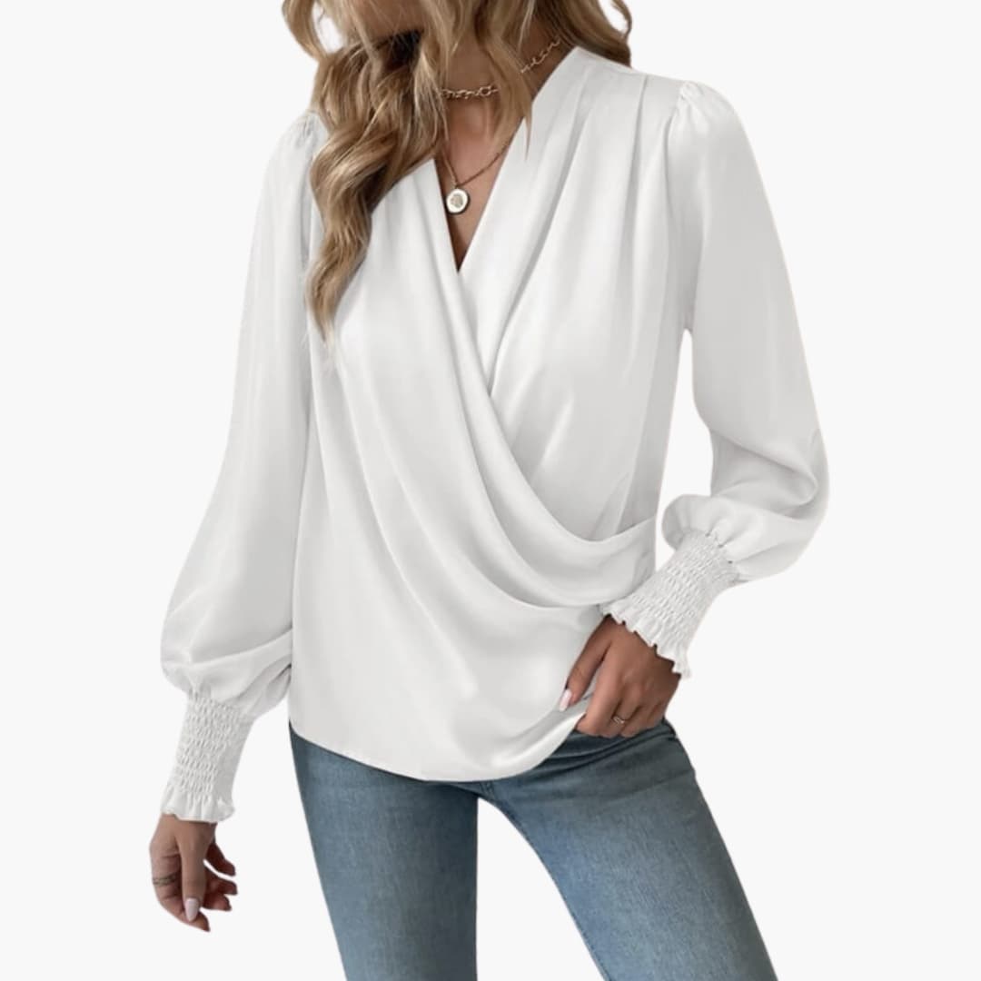 Women's Long Sleeve V-Neck Sweater - Vonnera