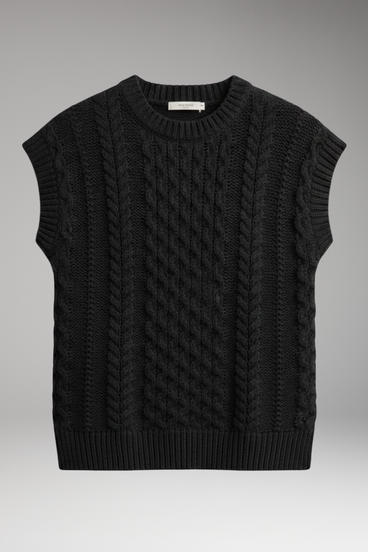 Women's Round Neck Textured Vest - Vonnera