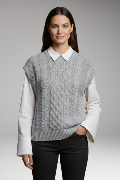 Women's Round Neck Textured Vest