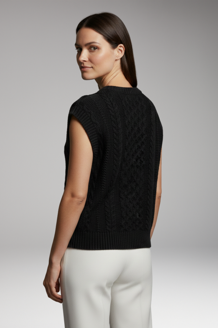 Women's Round Neck Textured Vest