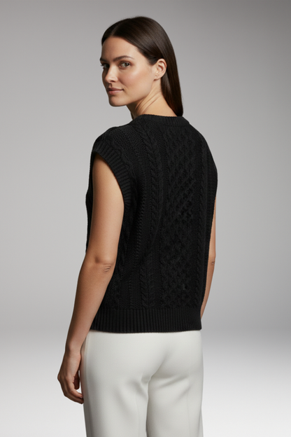 Women's Round Neck Textured Vest
