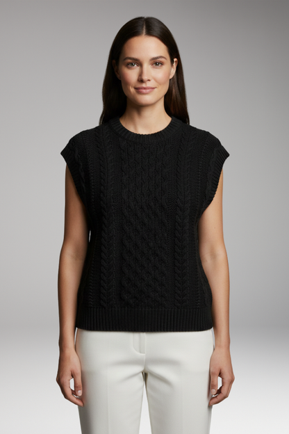 Women's Round Neck Textured Vest