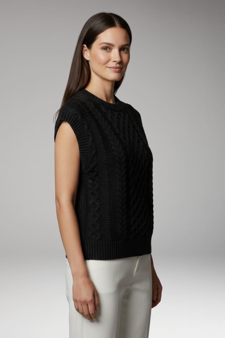 Women's Round Neck Textured Vest