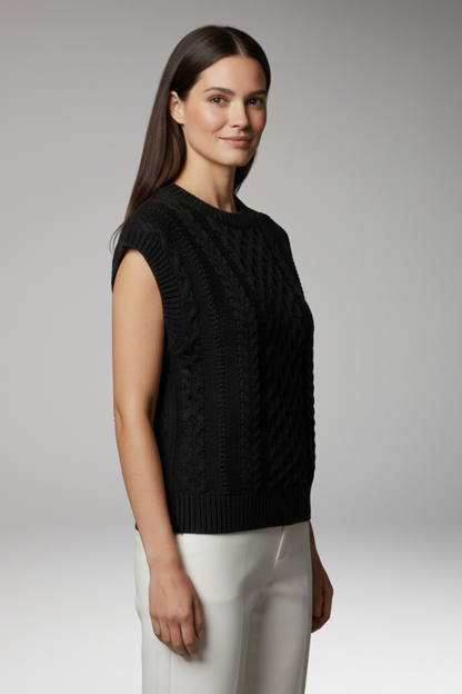 Women's Round Neck Textured Vest
