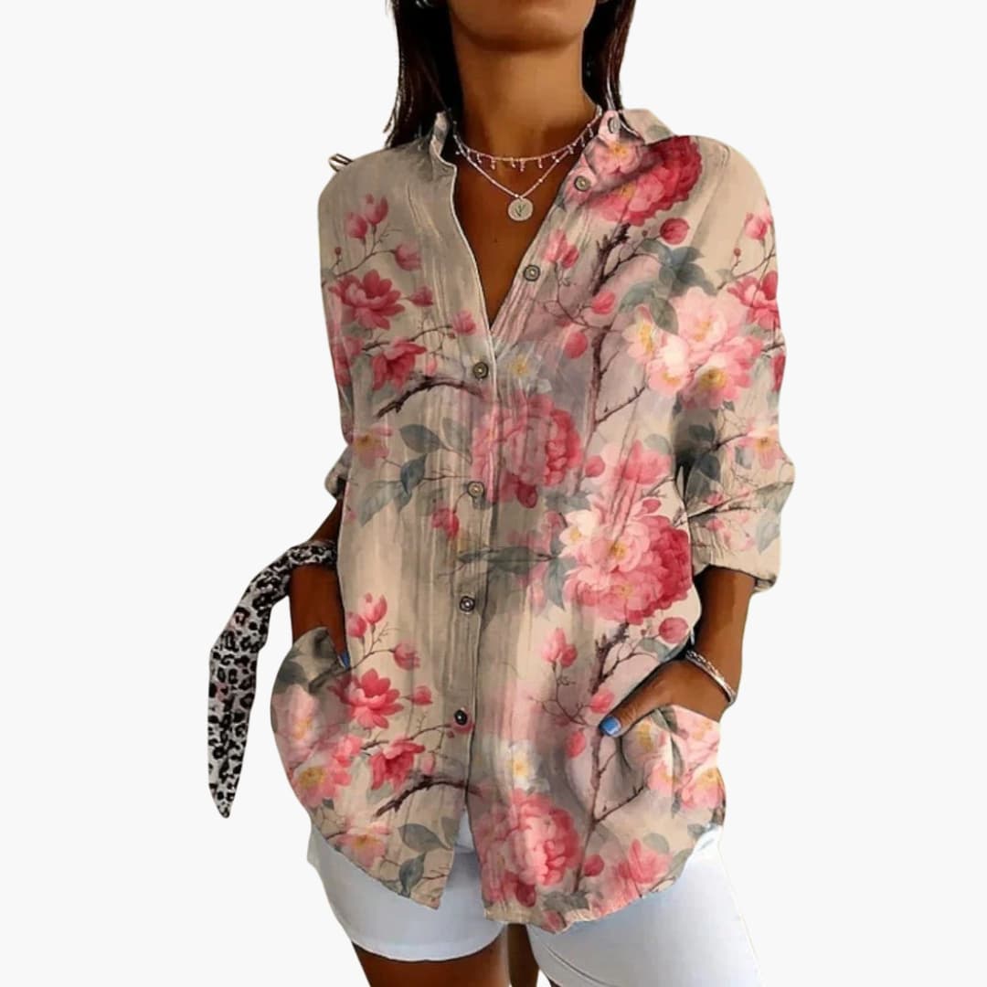Women's Long Sleeve Woven Blouse