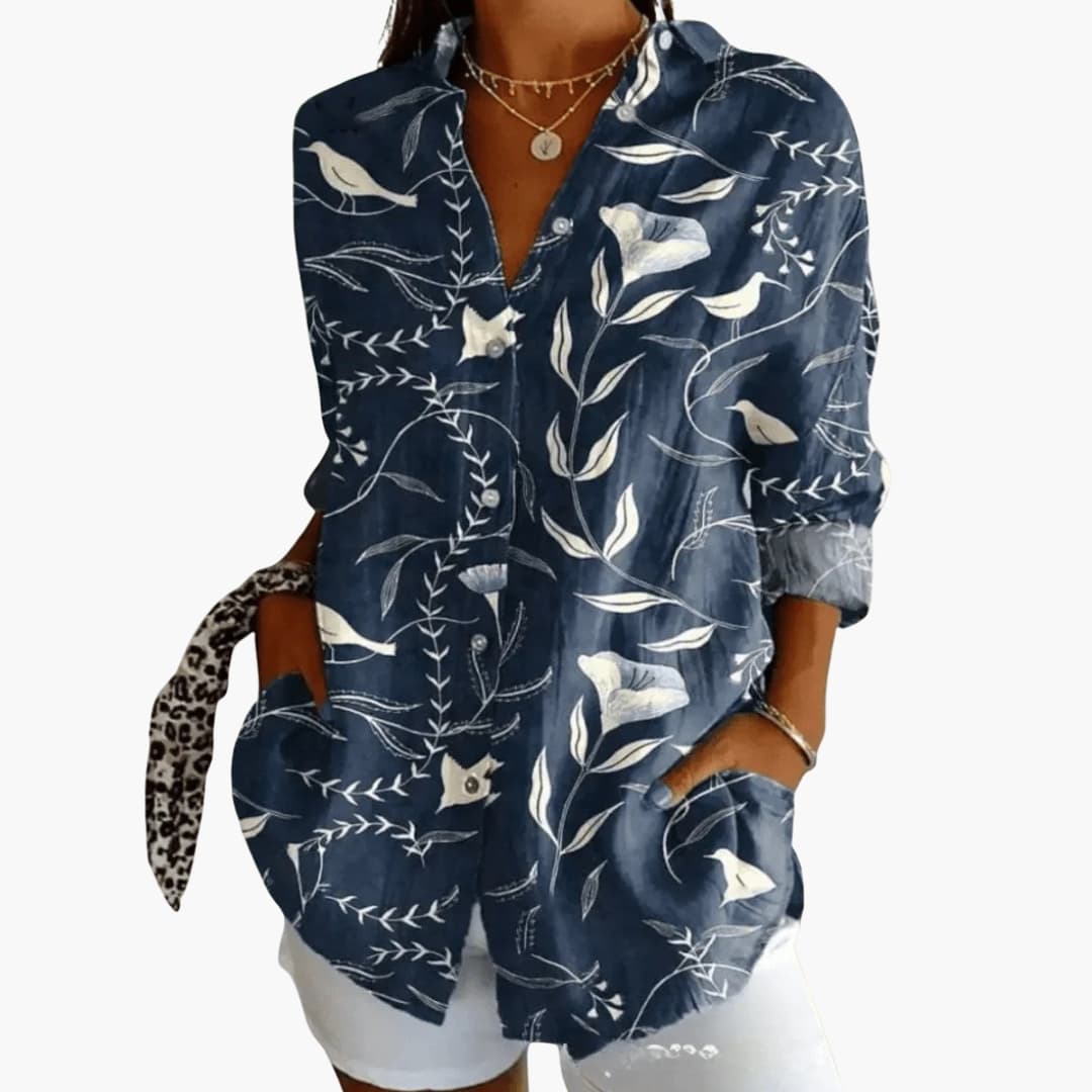 Women's Long Sleeve Woven Blouse