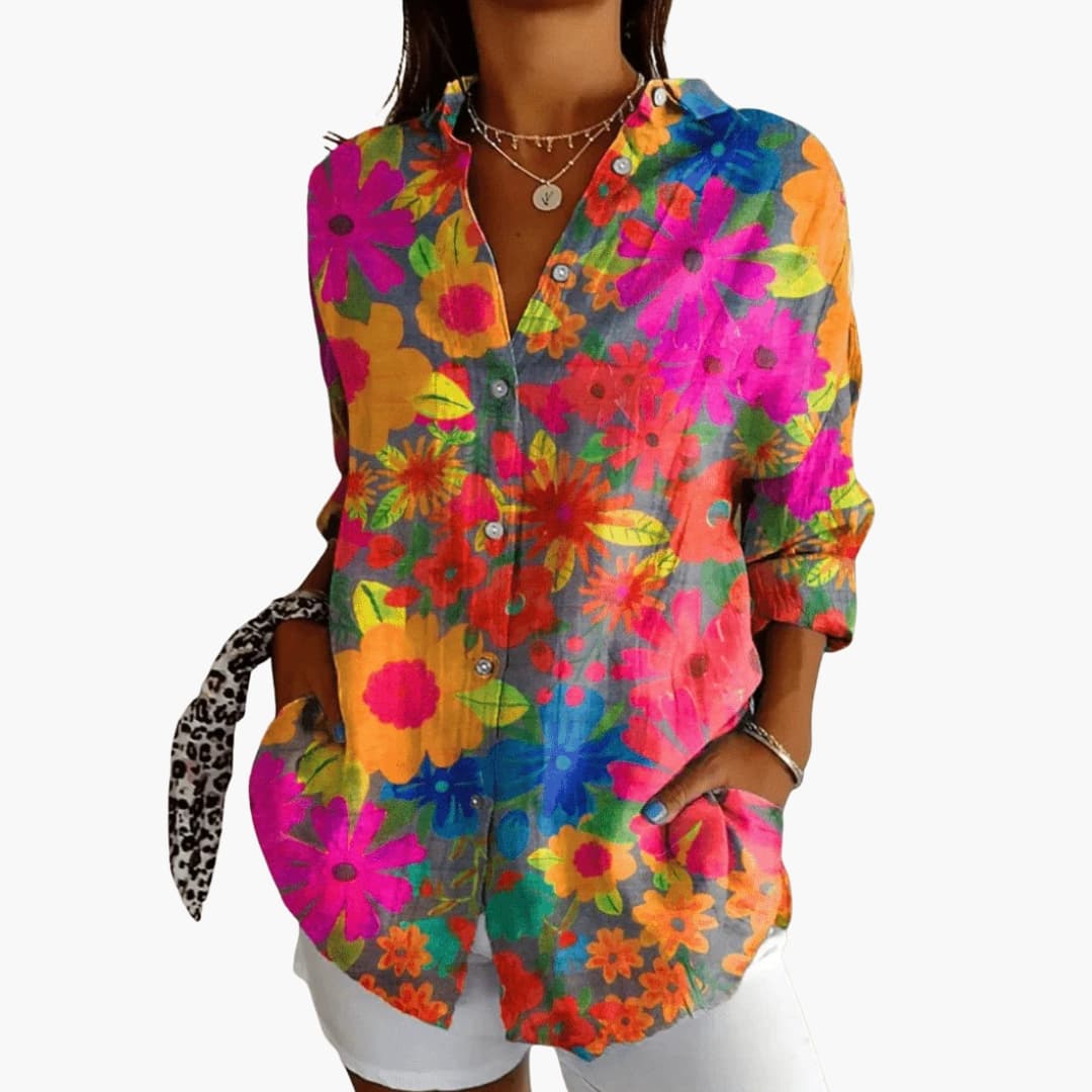 Women's Long Sleeve Woven Blouse