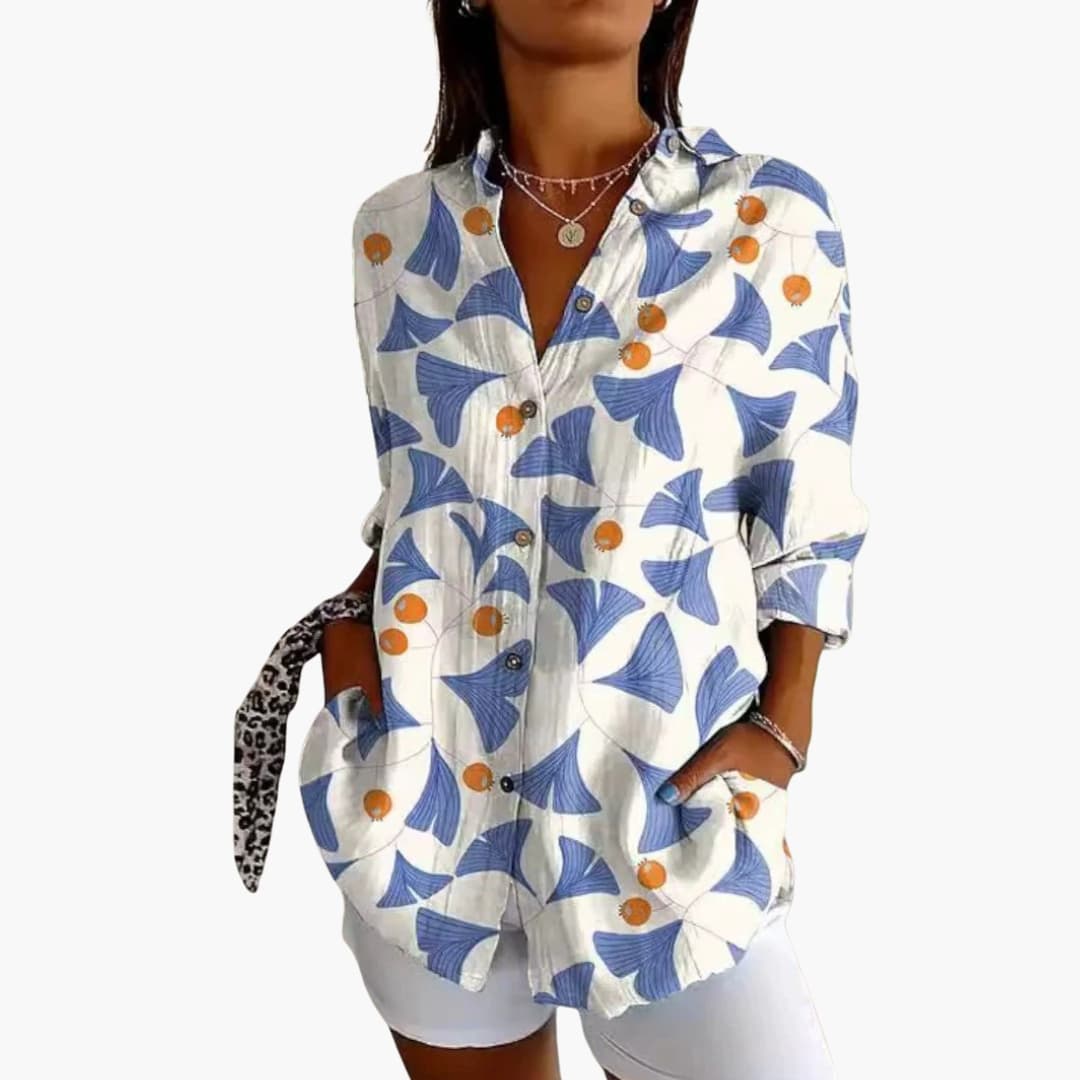 Women's Long Sleeve Woven Blouse