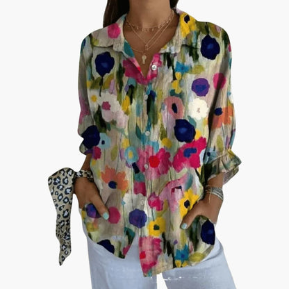 Women's Long Sleeve Woven Blouse