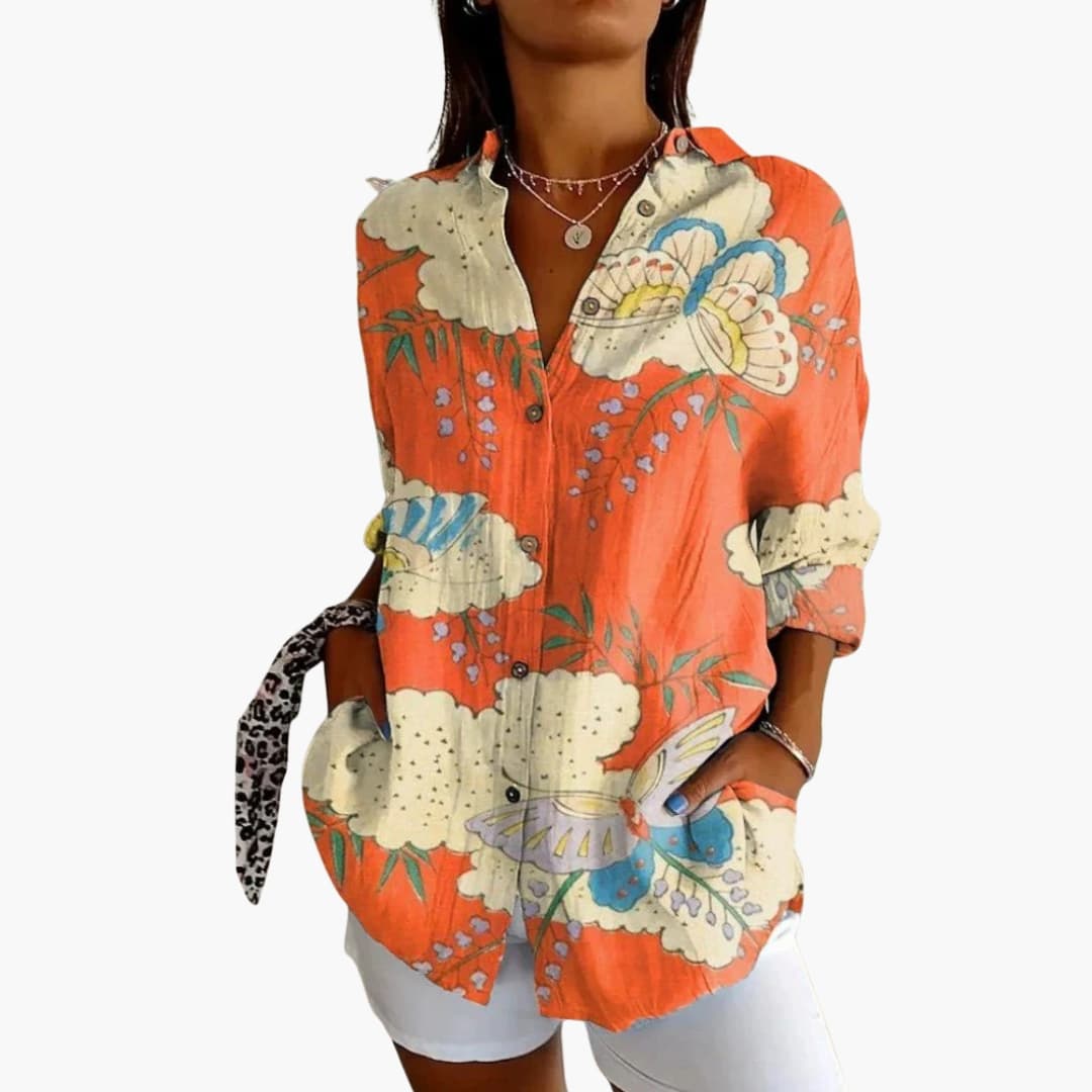 Women's Long Sleeve Woven Blouse