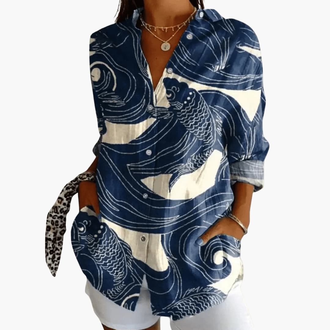 Women's Long Sleeve Woven Blouse
