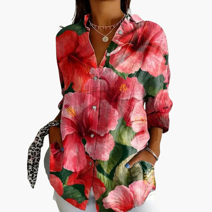 Women's Long Sleeve Woven Blouse - Vonnera