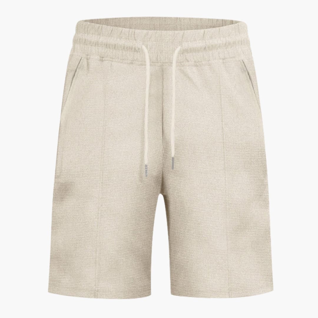 Women's Elastic Waist Straight Leg Waffle Shorts - Vonnera