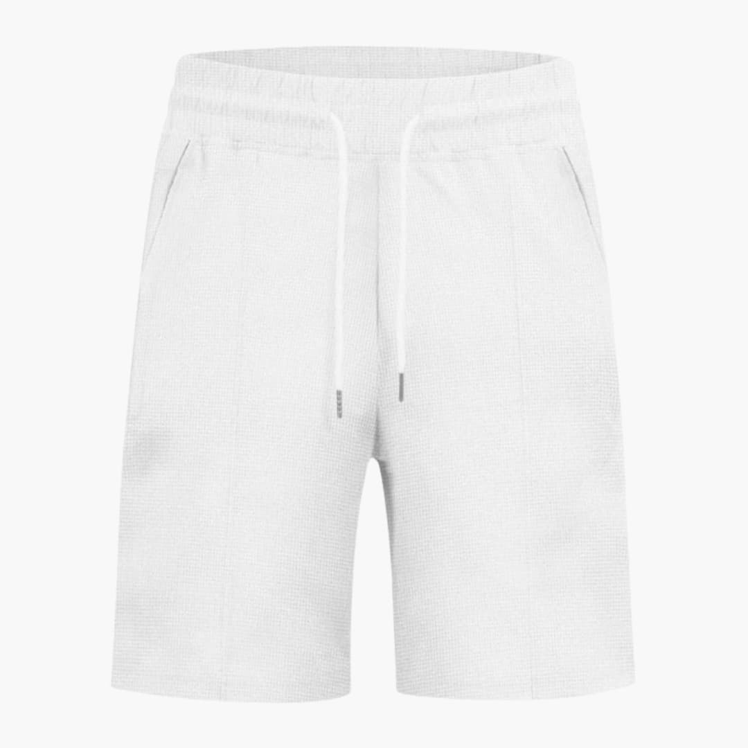 Women's Elastic Waist Straight Leg Waffle Shorts