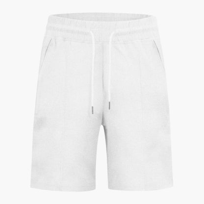 Women's Elastic Waist Straight Leg Waffle Shorts