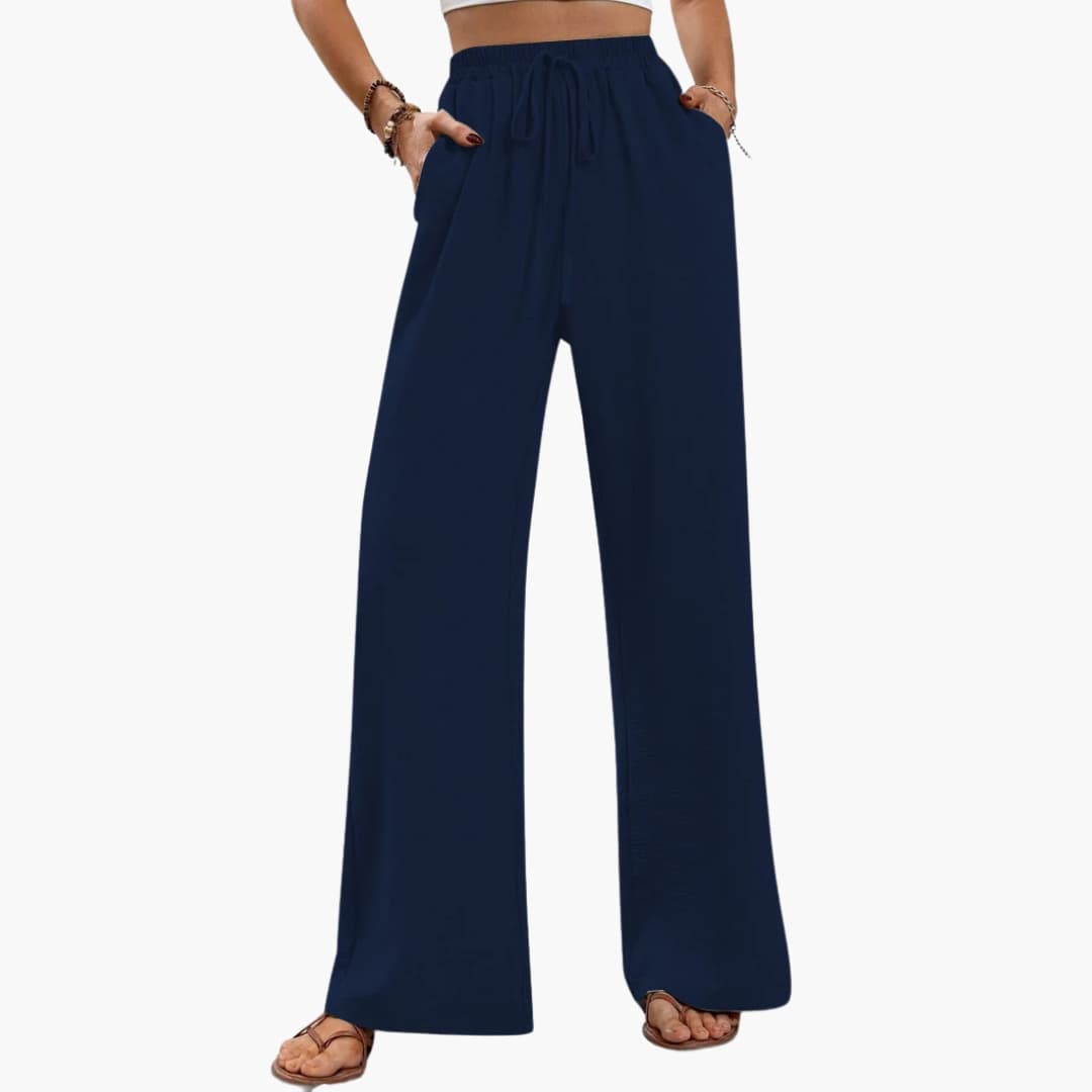 Women's Palazzo Pants Stretchy Wide Leg Black