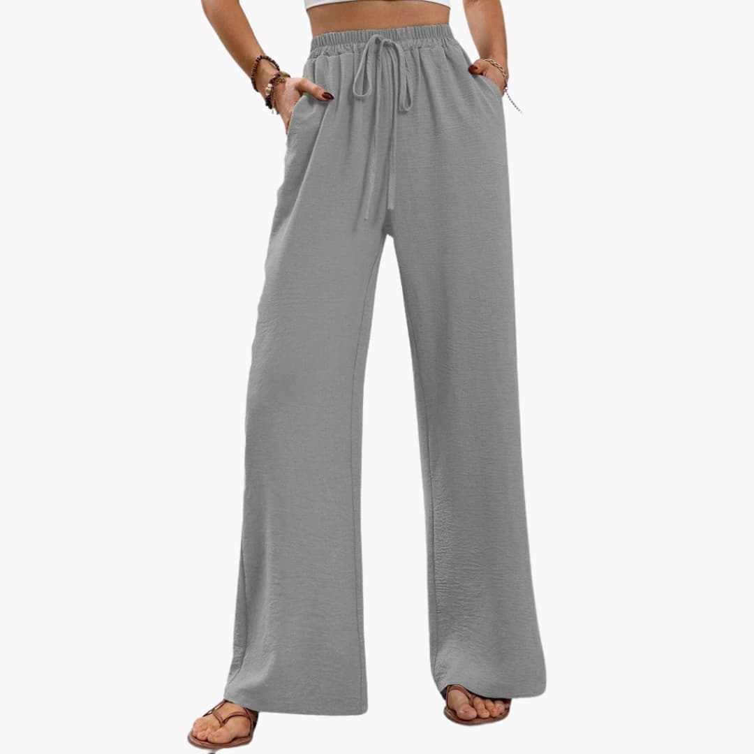 Women's Palazzo Pants Stretchy Wide Leg Black