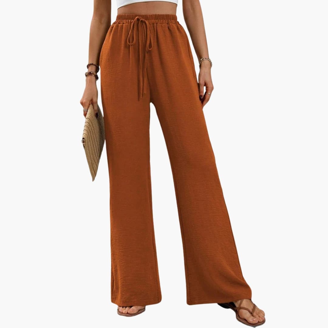 Women's Palazzo Pants Stretchy Wide Leg Black