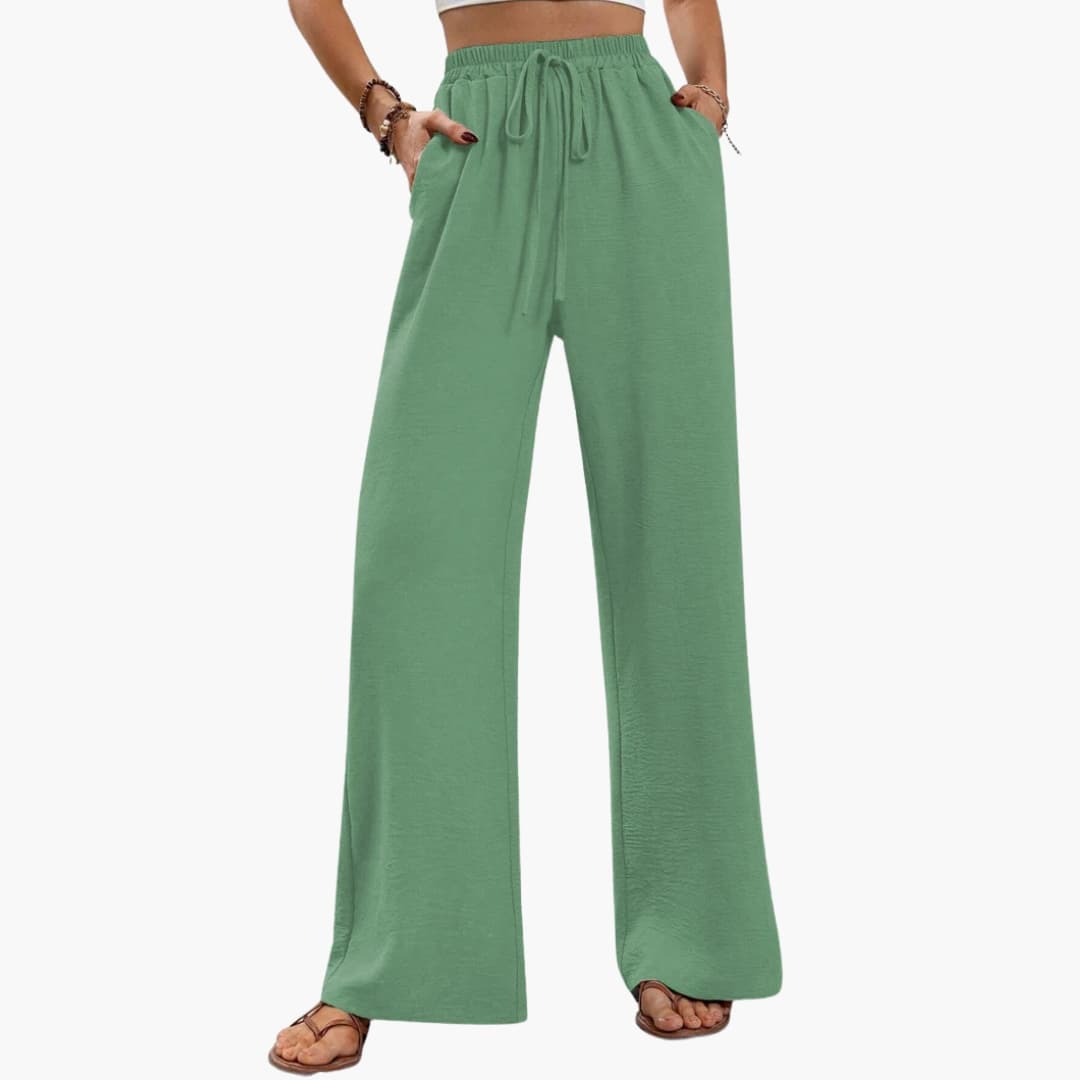 Women's Palazzo Pants Stretchy Wide Leg Black