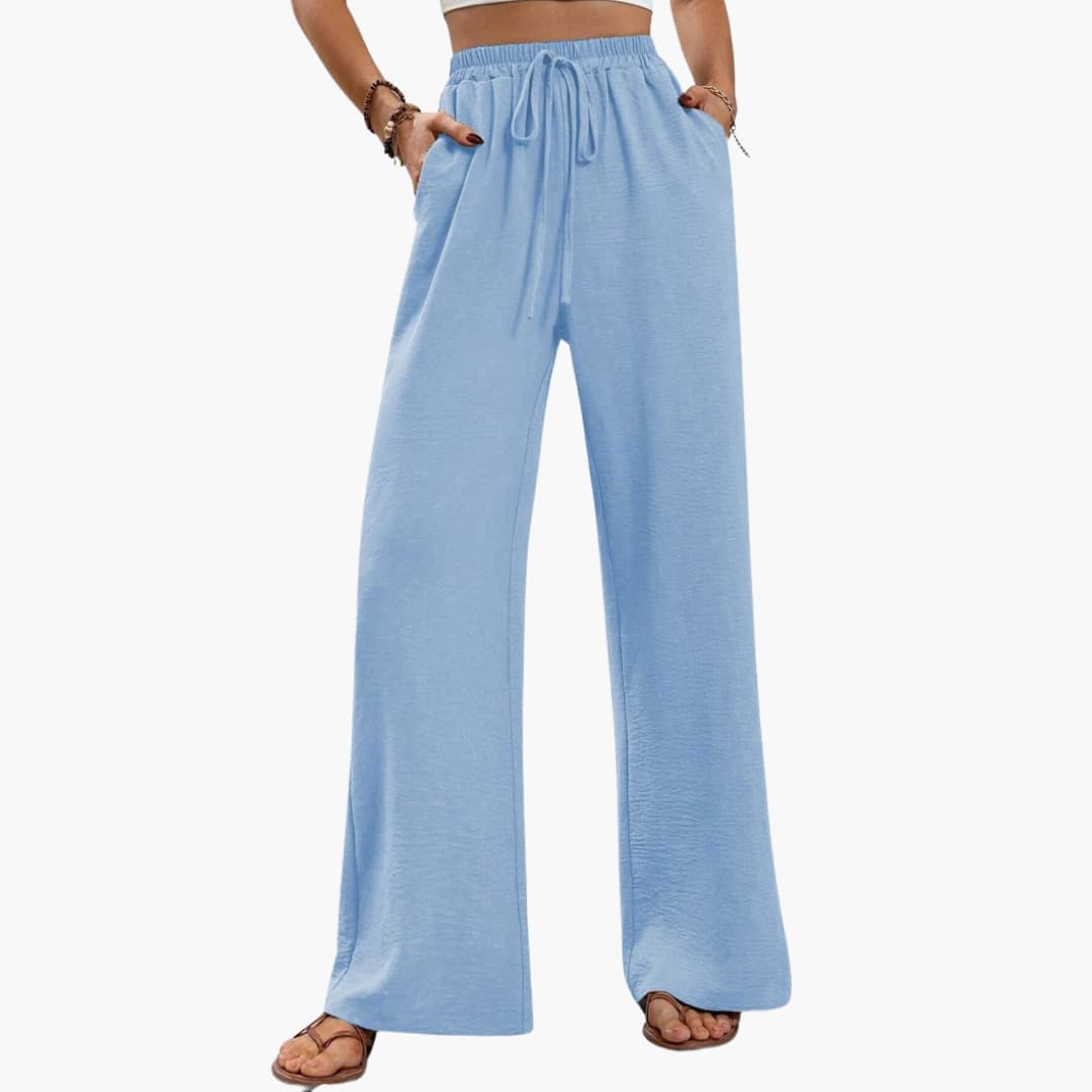 Women's Palazzo Pants Stretchy Wide Leg Black