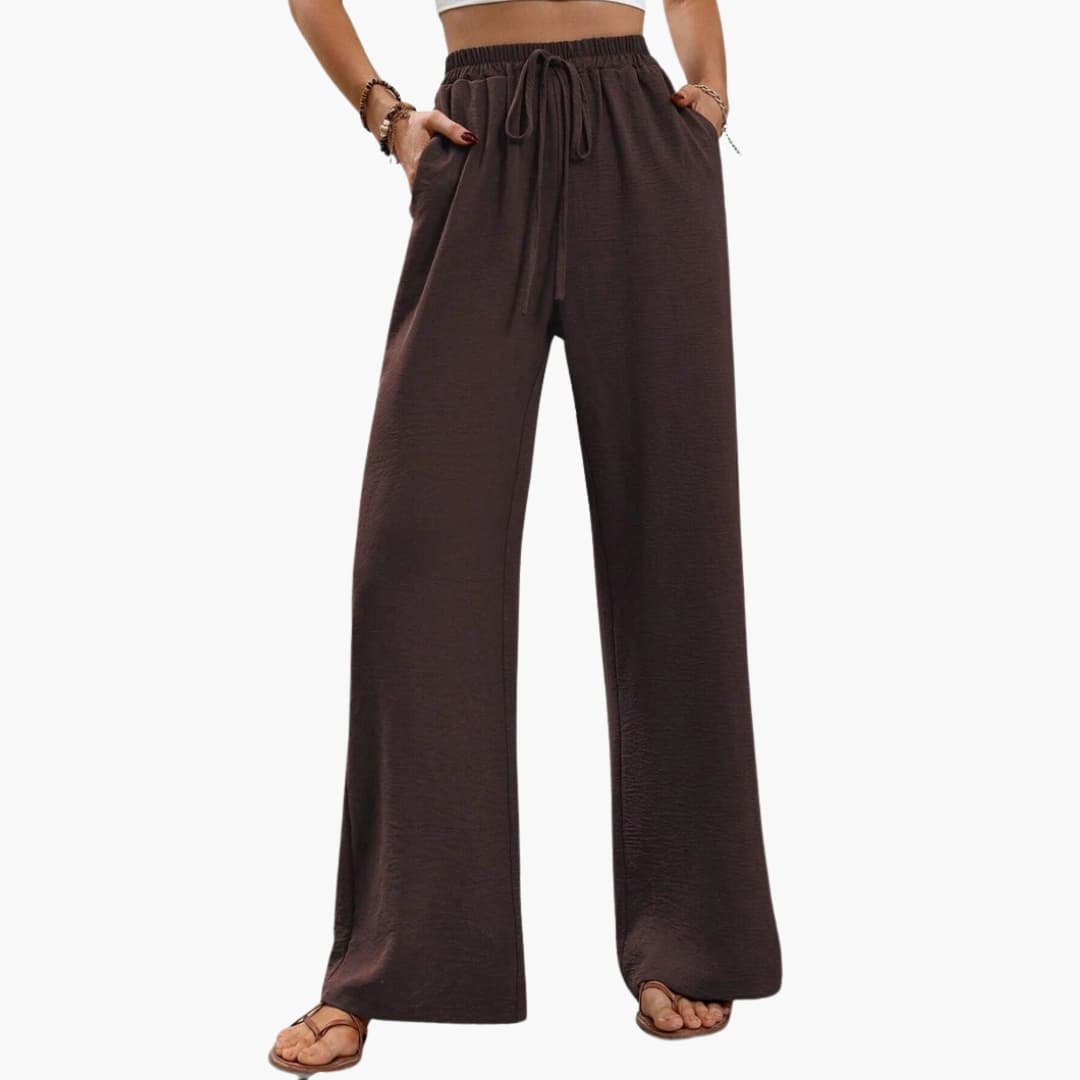 Women's Palazzo Pants Stretchy Wide Leg Black