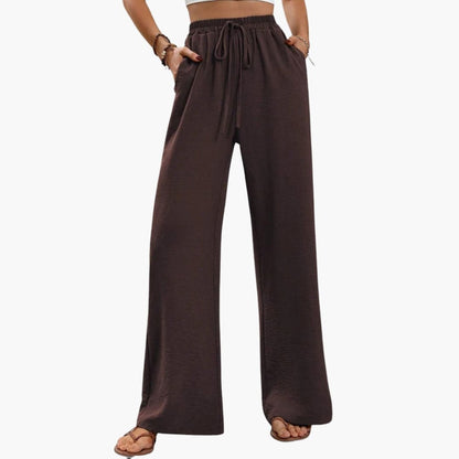 Women's Palazzo Pants Stretchy Wide Leg Black