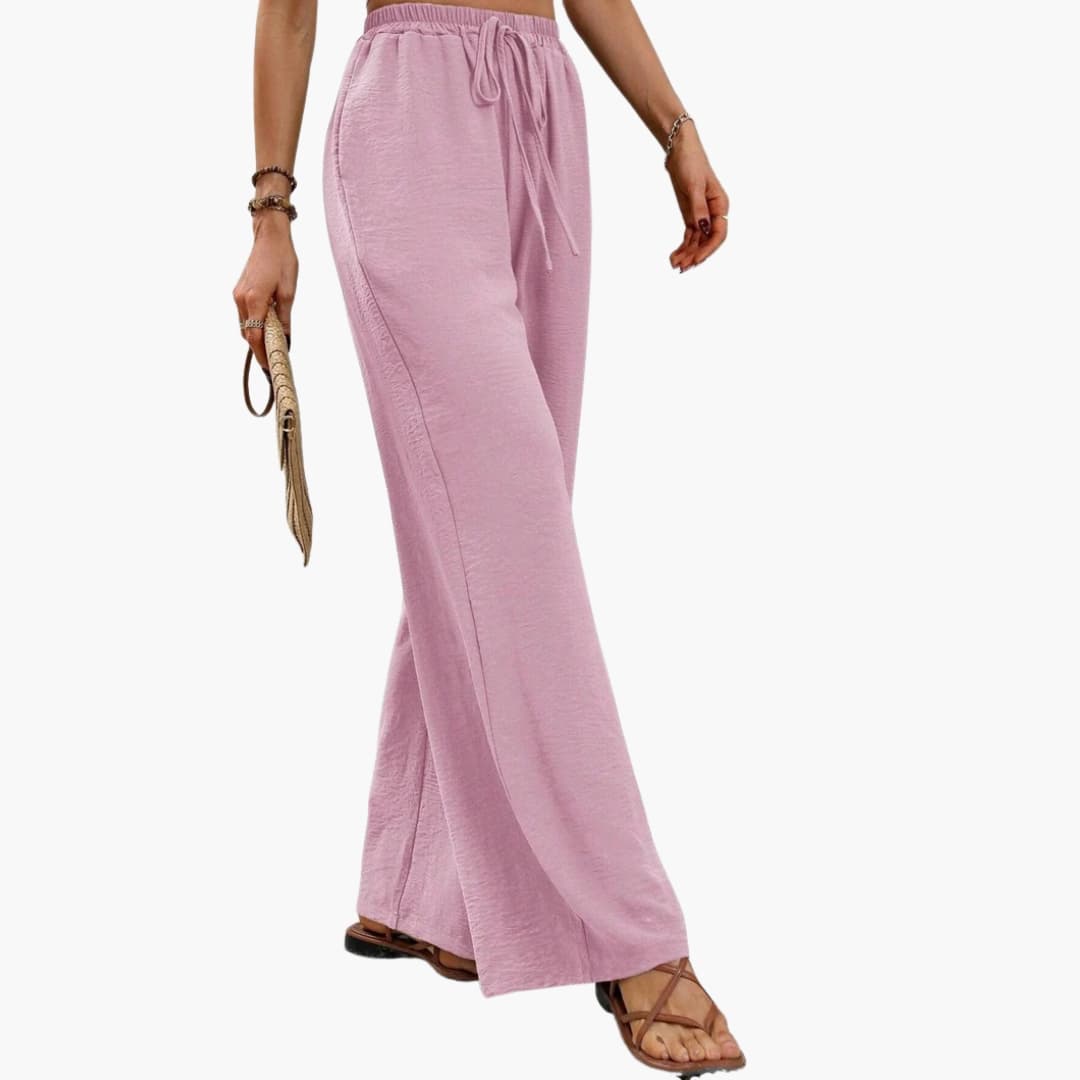 Women's Palazzo Pants Stretchy Wide Leg Black