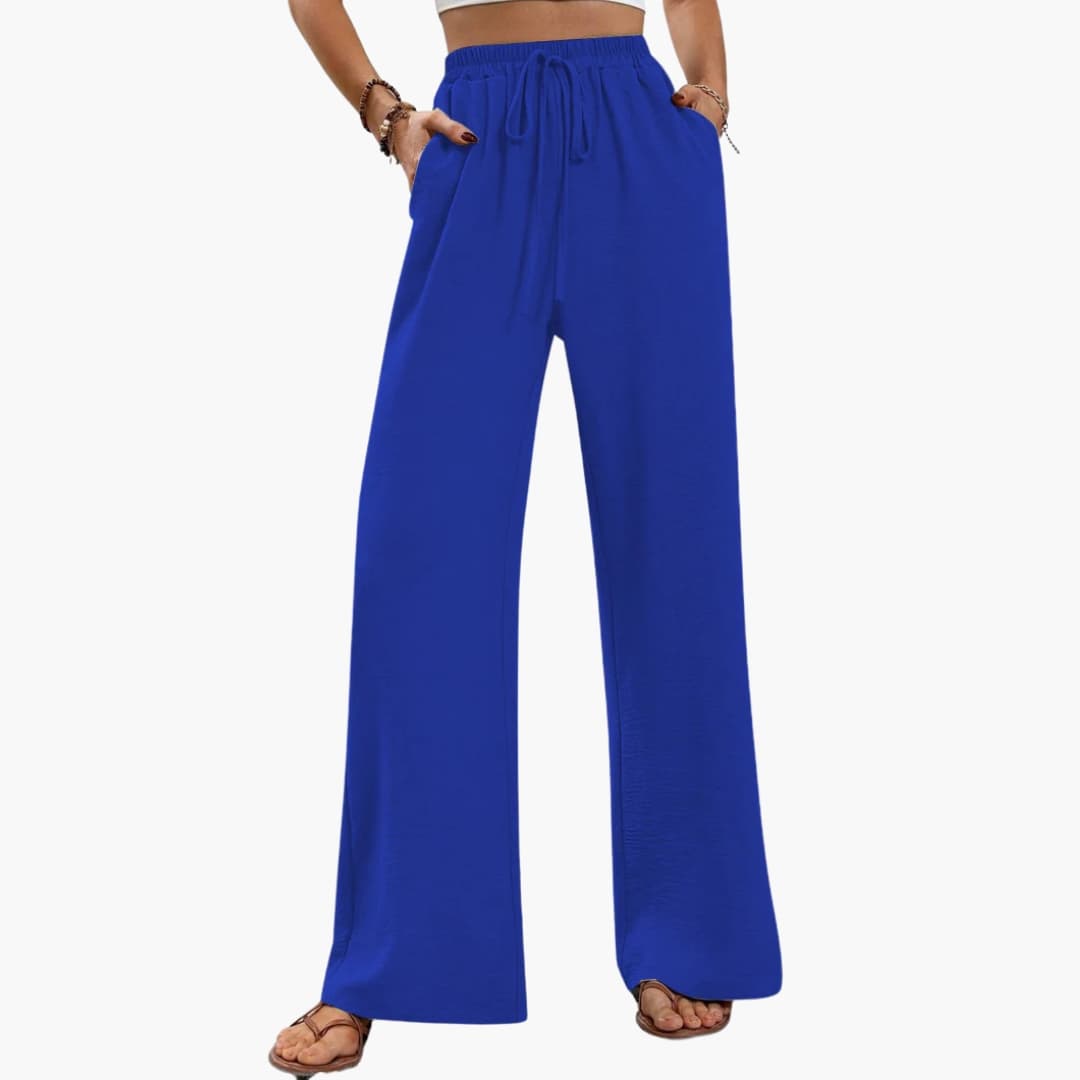 Women's Palazzo Pants Stretchy Wide Leg Black - Vonnera