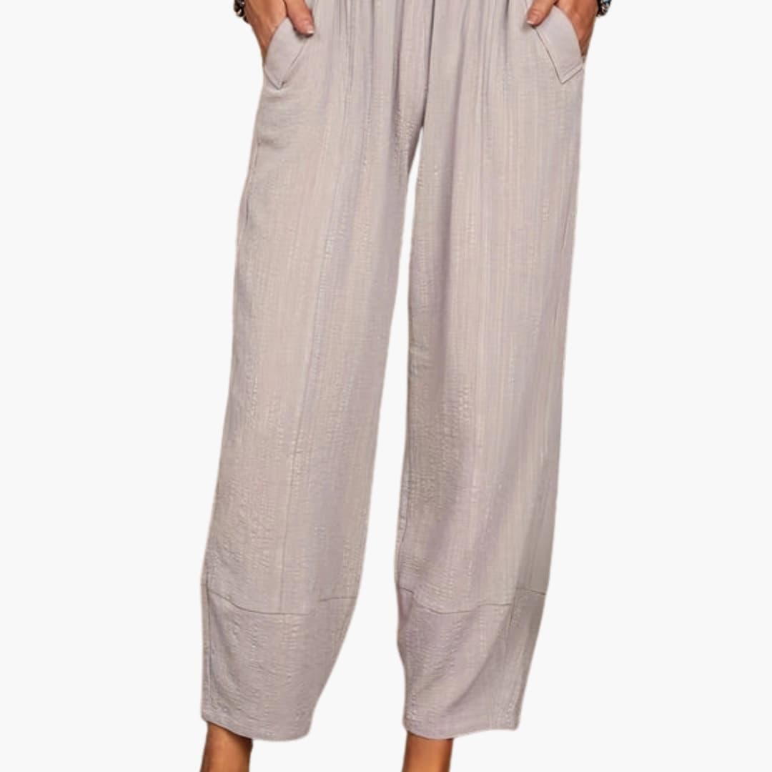 Women's Palazzo Pants Elastic Waist Wide Leg Black - Vonnera