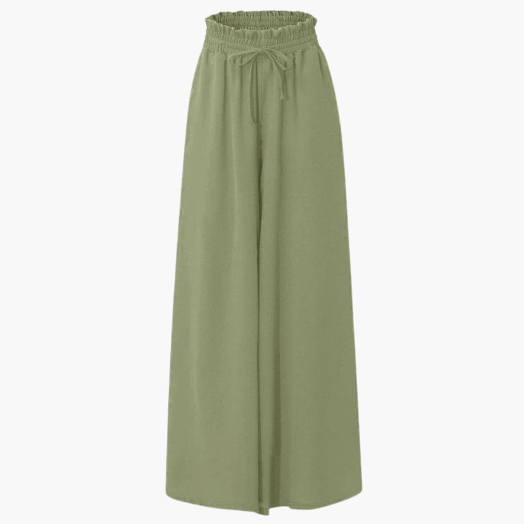 Women's Wide Leg Pants Drawstring Side Pockets