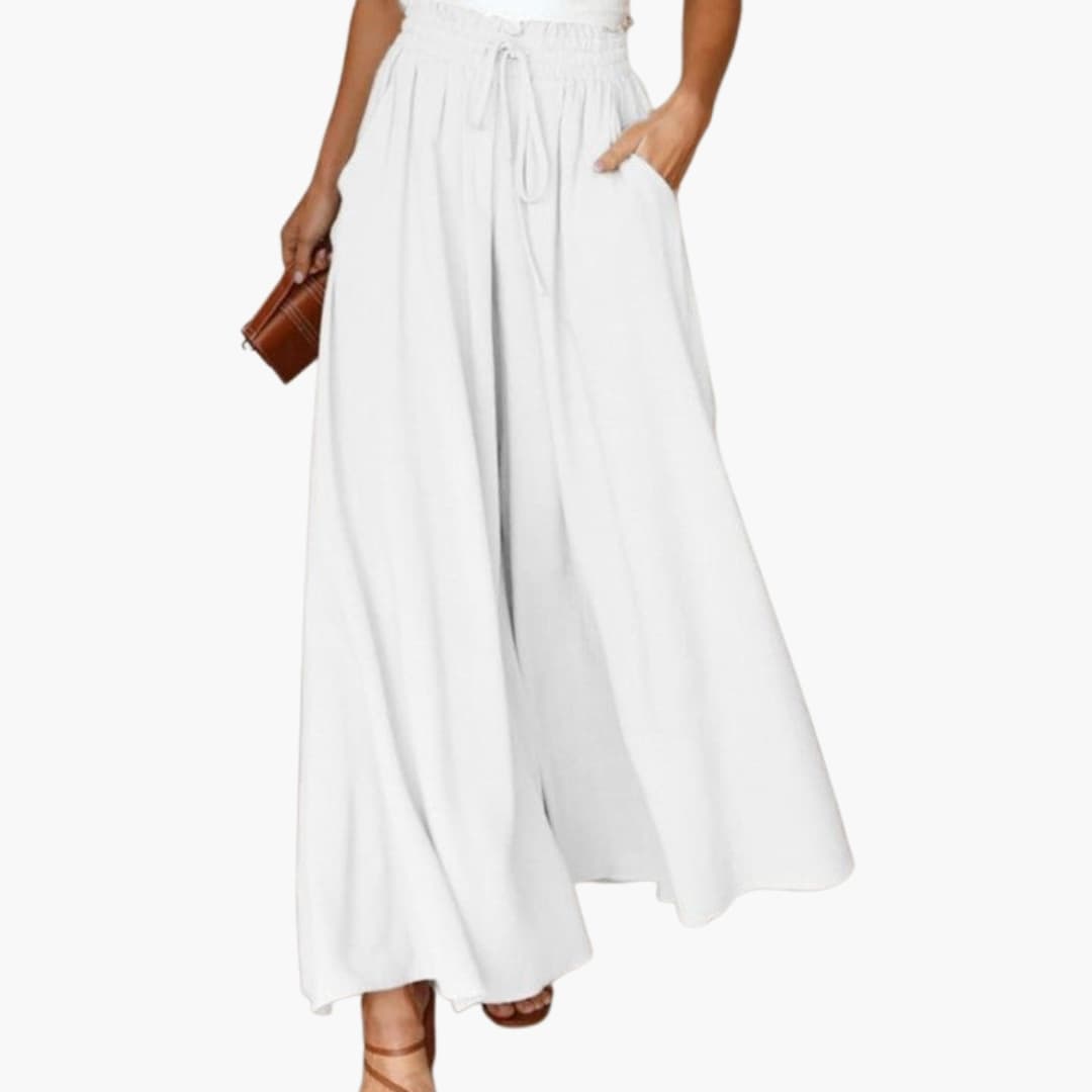 Women's Wide Leg Pants Drawstring Side Pockets