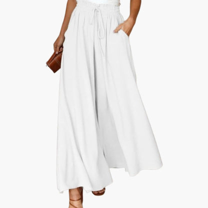 Women's Wide Leg Pants Drawstring Side Pockets