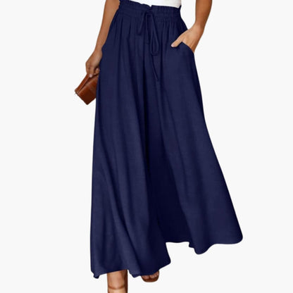 Women's Wide Leg Pants Drawstring Side Pockets