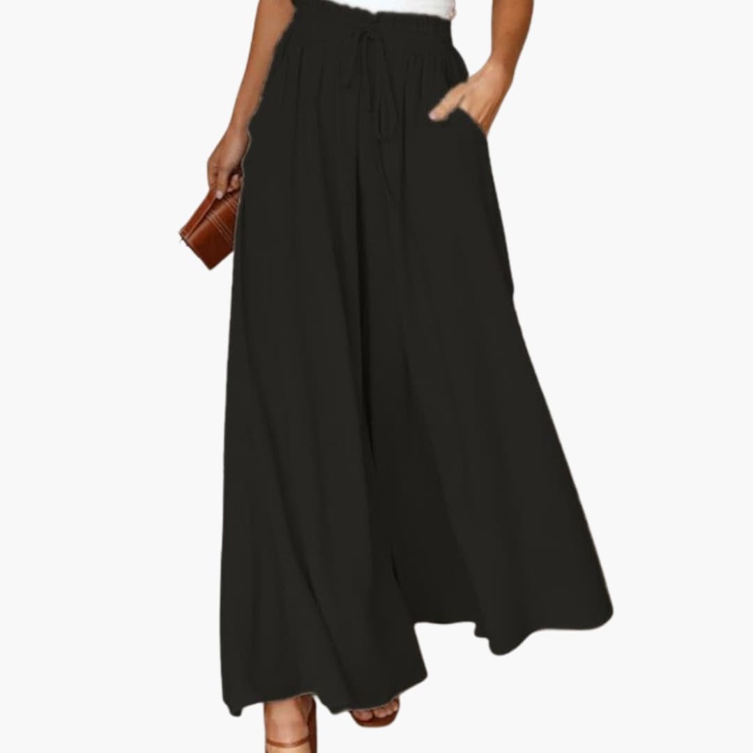 Women's Wide Leg Pants Drawstring Side Pockets