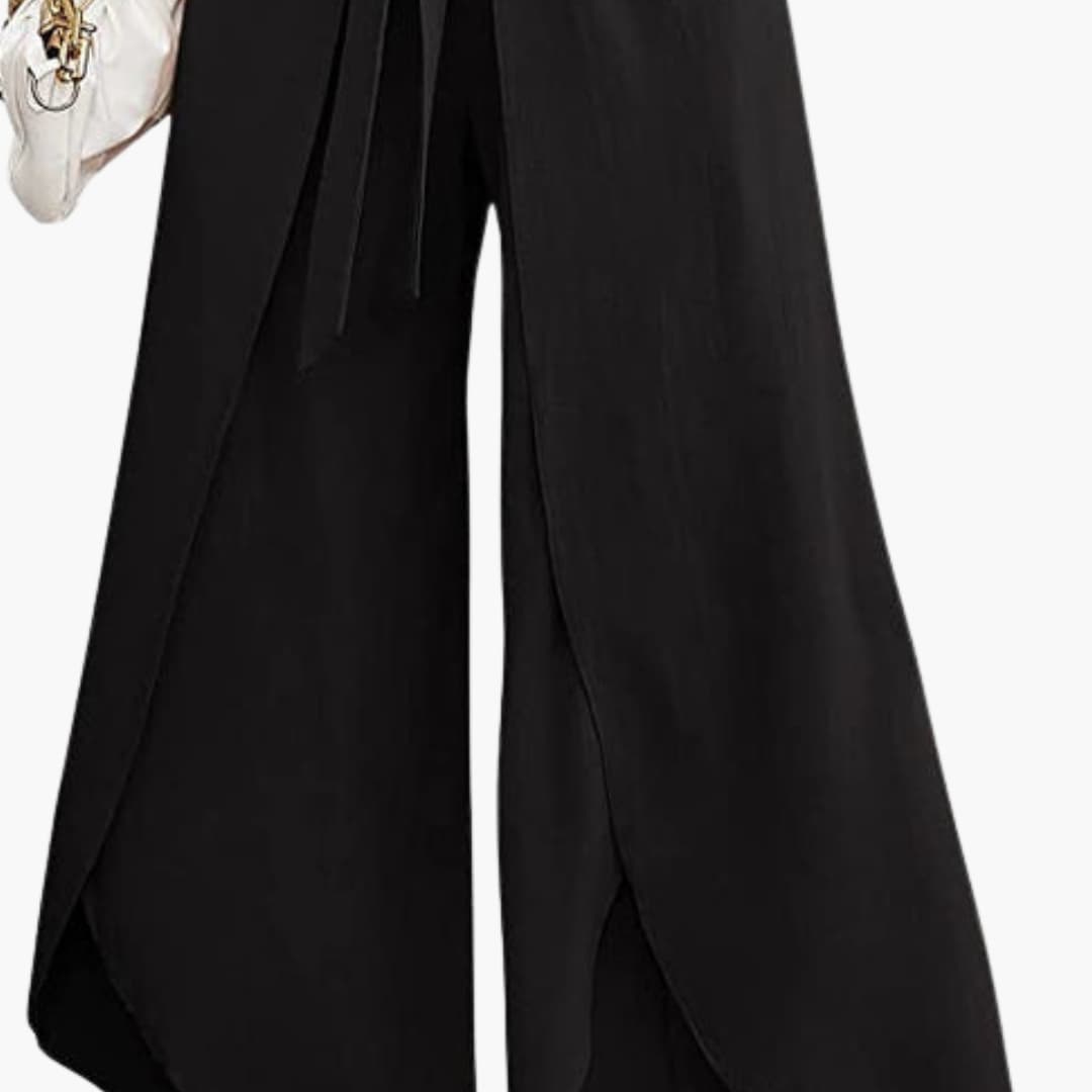 Women's Wide Leg Summer Pants Tie Belt