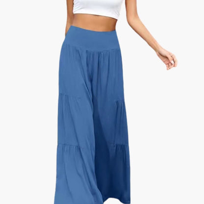 Women's Wide Leg Pants Elastic Waist Pleated - Vonnera