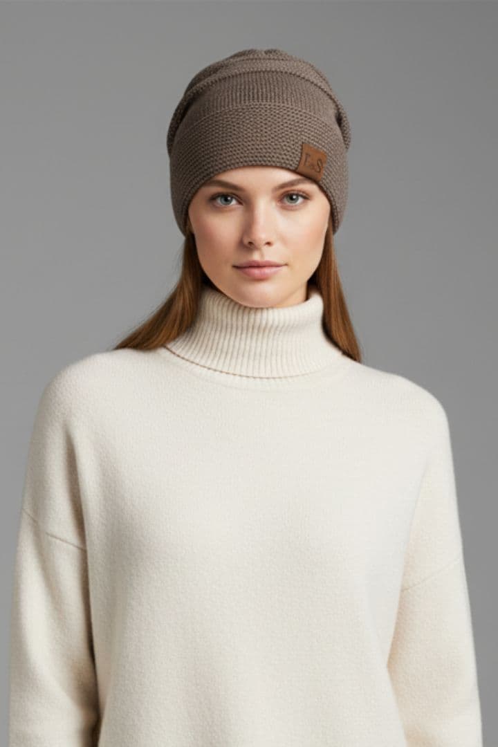Women's Ribbed Beanie Fleece Lined