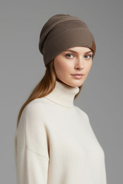 Women's Ribbed Beanie Fleece Lined