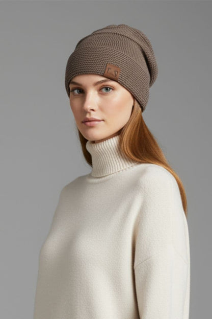 Women's Ribbed Beanie Fleece Lined