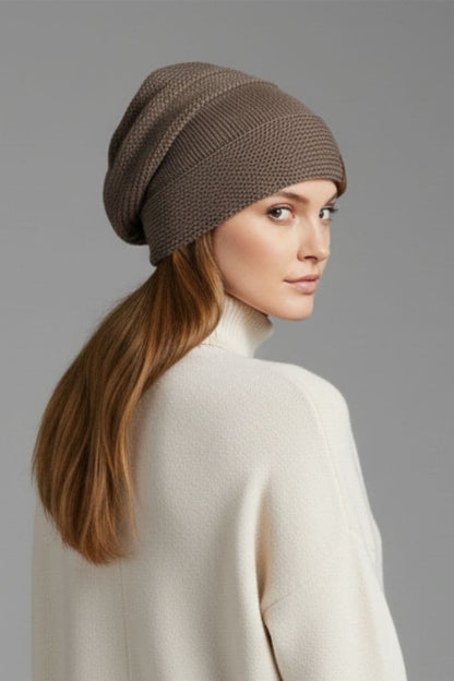 Women's Ribbed Beanie Fleece Lined