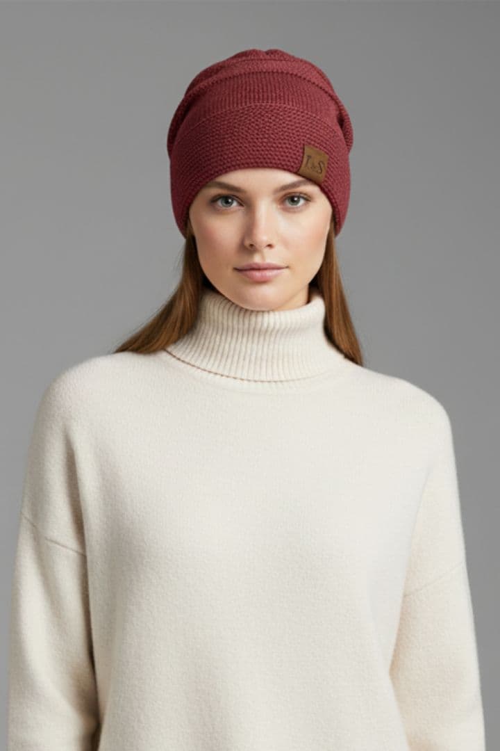 Women's Ribbed Beanie Fleece Lined