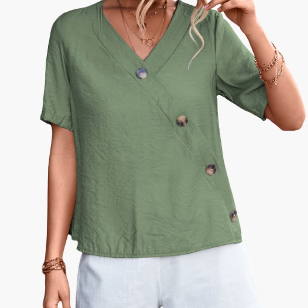 Women's Short Sleeve Wrap Blouse