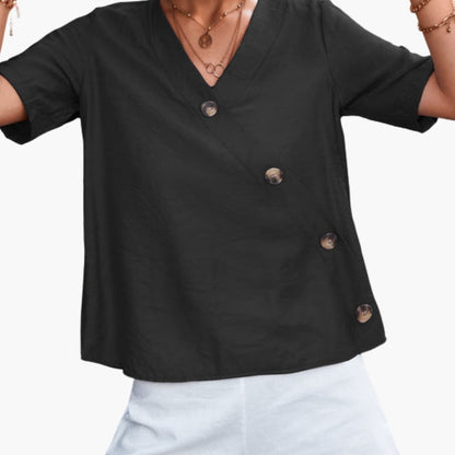 Women's Short Sleeve Wrap Blouse