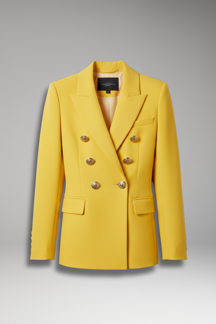 Women's Overlap Front Blazer Button Detail - Vonnera