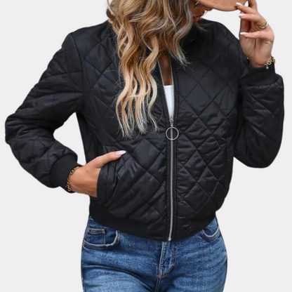 Women's Zippered Bomber Jacket - Vonnera