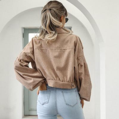 Women's Cropped Jacket Lightweight Casual Tan