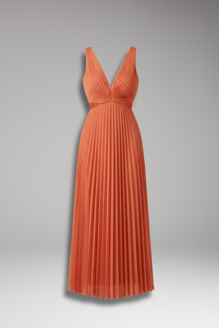 Women's V-Neck Dress Pleated Skirt - Vonnera