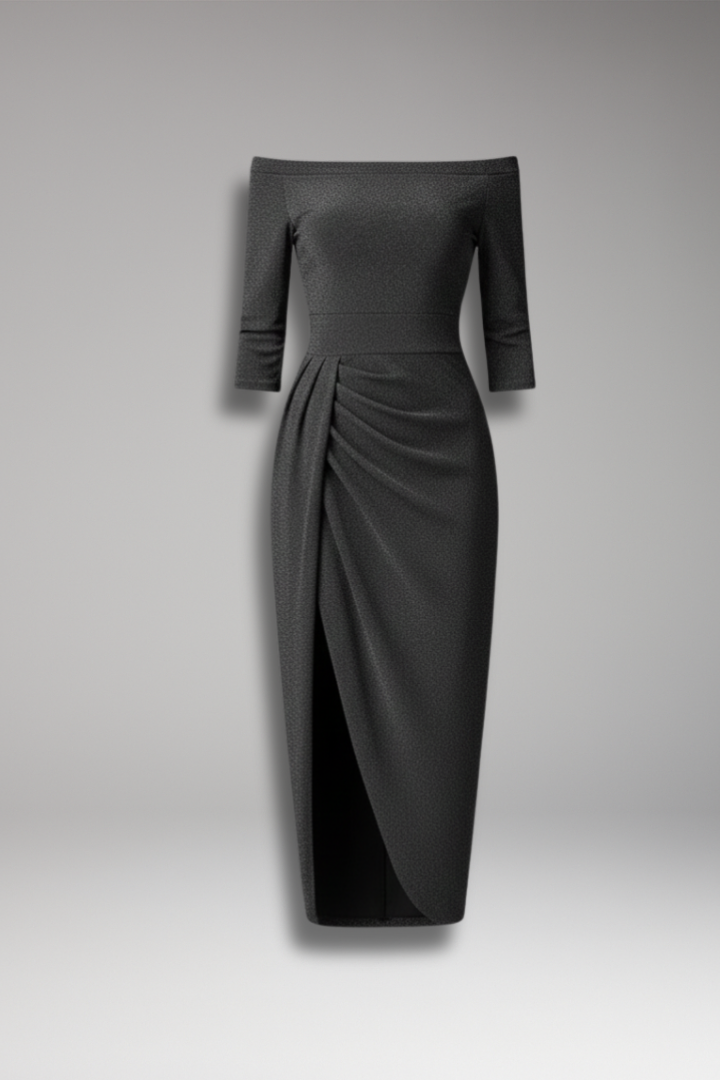 Women's Off Shoulder Long Sleeve Gala Dress - Vonnera