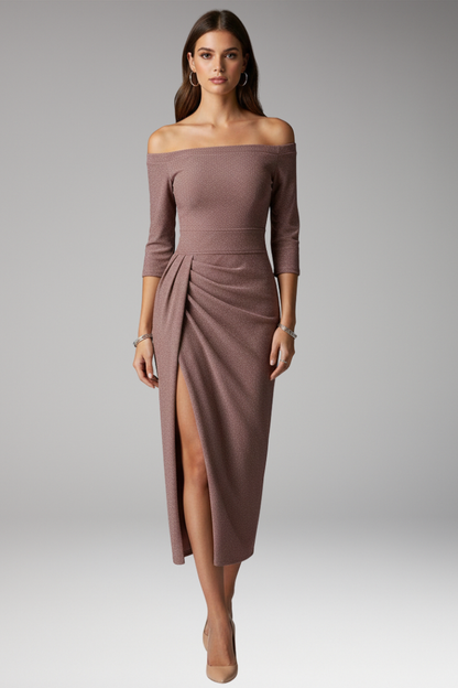 Women's Off Shoulder Long Sleeve Gala Dress