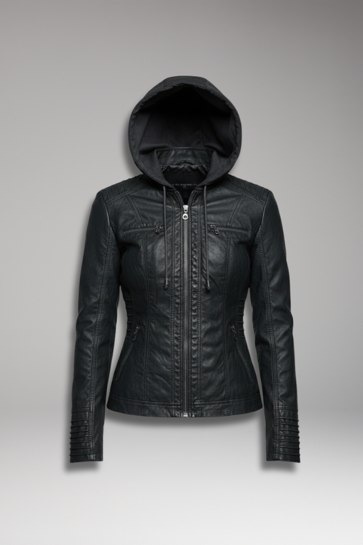 Women's Hooded Jacket Front Zip Closure - Vonnera